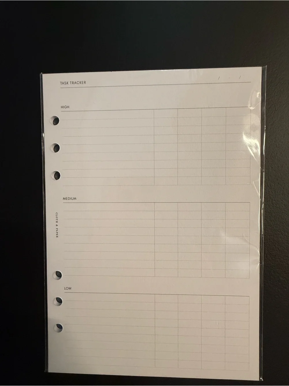 Cloth & Paper Kanban Task Tracker Planner Refill A5